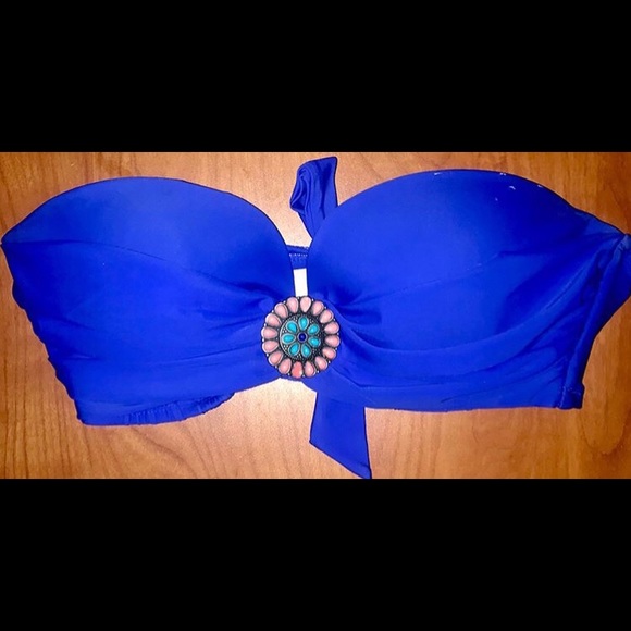 Blue Statement Jewel Bikini Top - Picture 2 of 3